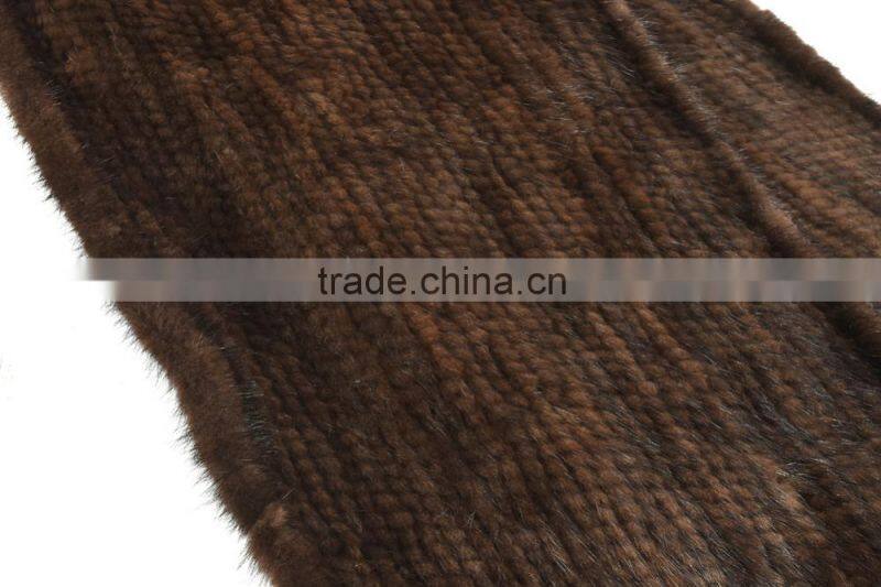 Hot Selling Style 2015 Fashionable Knitted Real Mink Fur Shawl with pockets