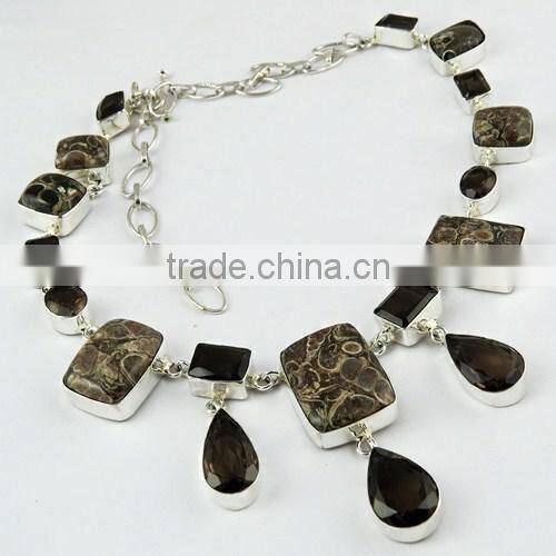 Lovely Kiss !! Multi Colour 925 Sterling Silver Necklace, Gemstone Silver Jewellery, Handmade Silver Jewellery