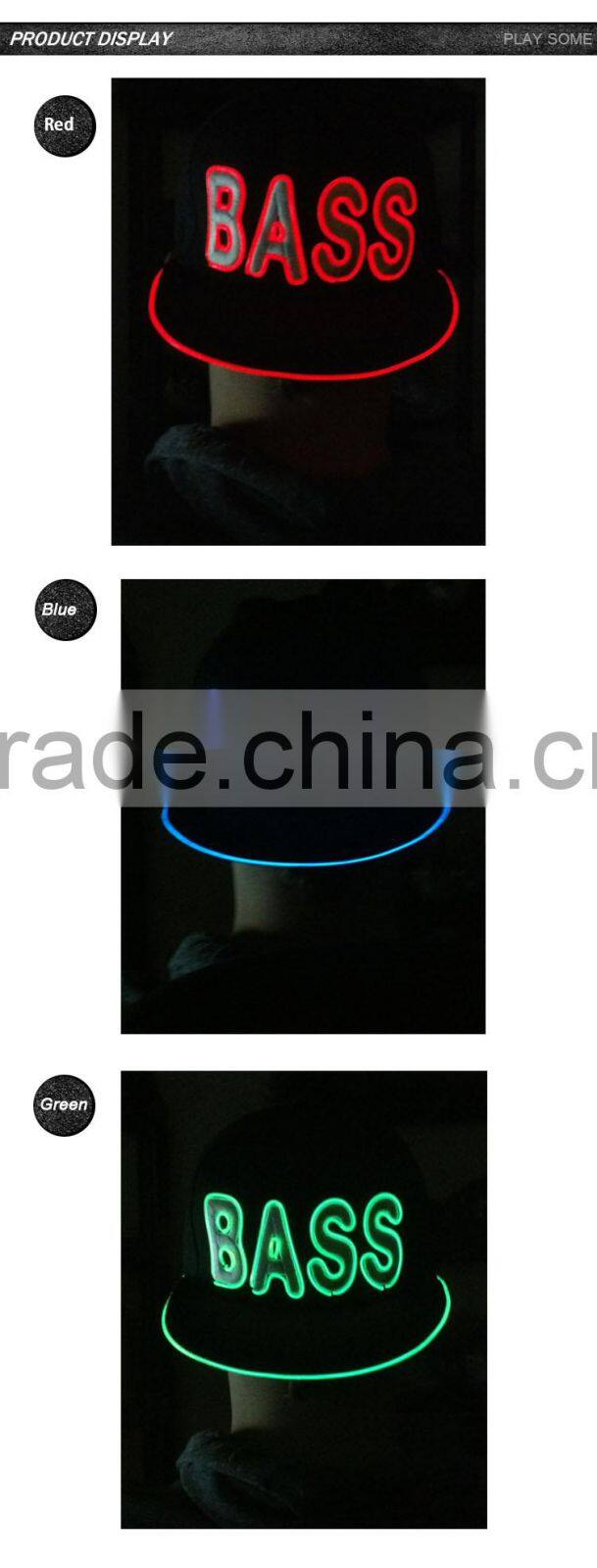 Wholesale famous brand name led flashing light up trucker hat