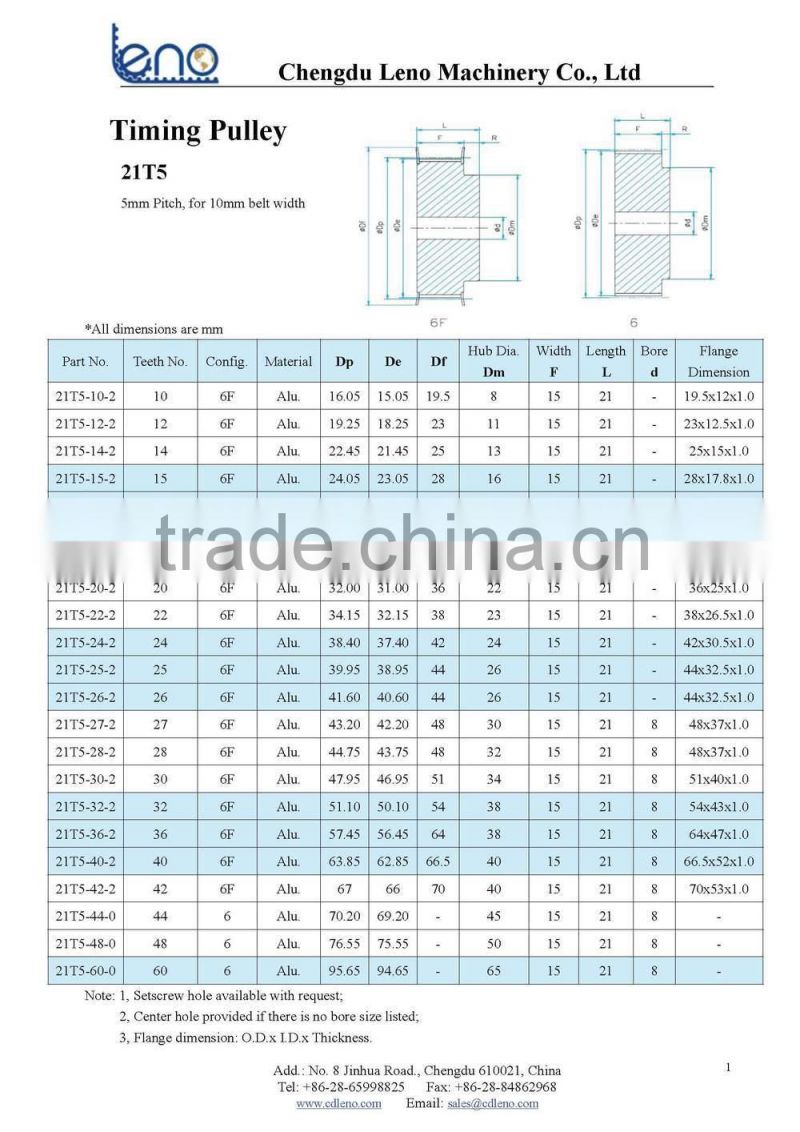 Standard 30 teeth T5 Timing Pulley