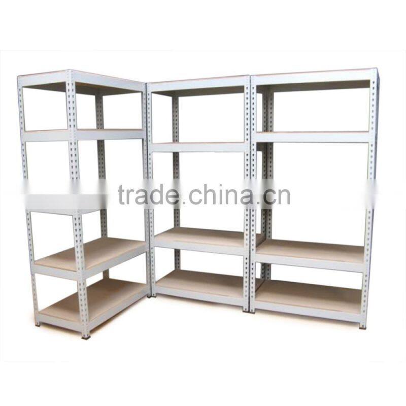Light duty adjustable shelving rack for warehouse