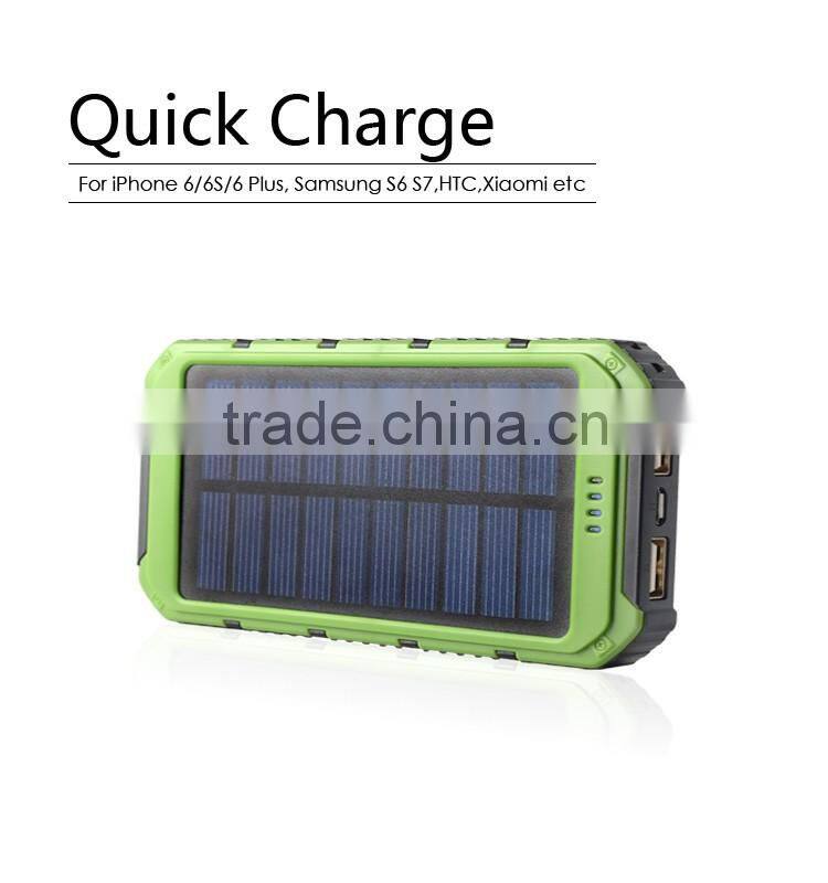 10000mAh Solar Panel Power Bank Mobile Power Bank with Dual USB
