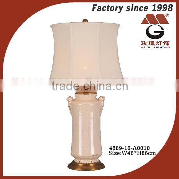 beige pottery antique lamps