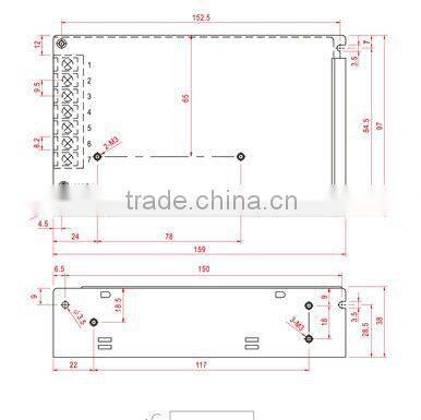 CE Approval T-60B 60W 12V 3.5A Triple output switching power supply 60W 12V 3.5A
