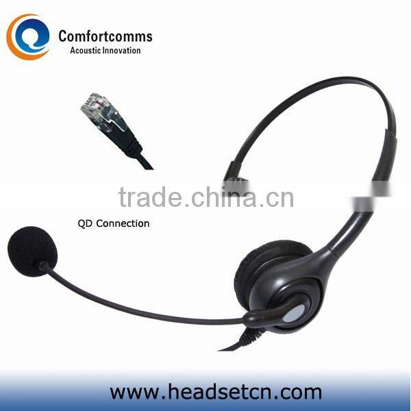 Monaural call center telephone headphone with RJ plug HSM-600RPQDRJ