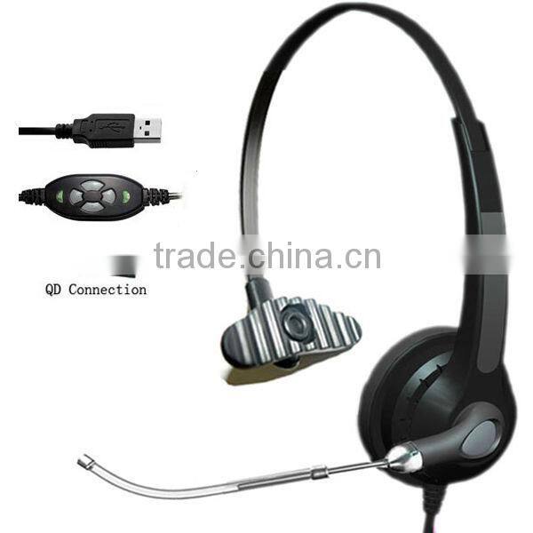 Super Pro call center usb headphone with microphone and volume HSM-900NPQDUSBC