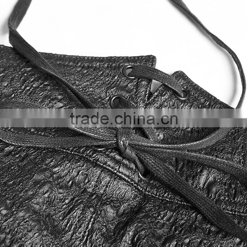 PK-071 New arrivals unique design bark pattern straps tight pants with pockets