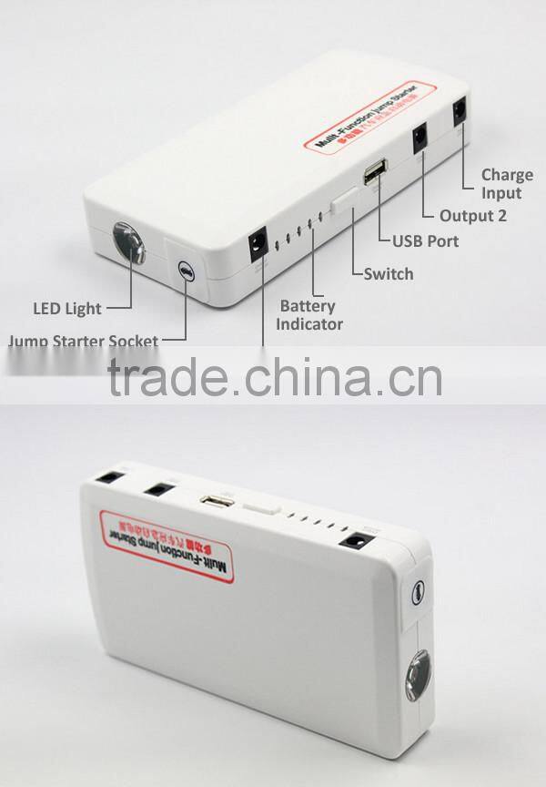 sunpow portable multifunction lithium mobile power bank 12000mah 12v car jump starter with Air compressor