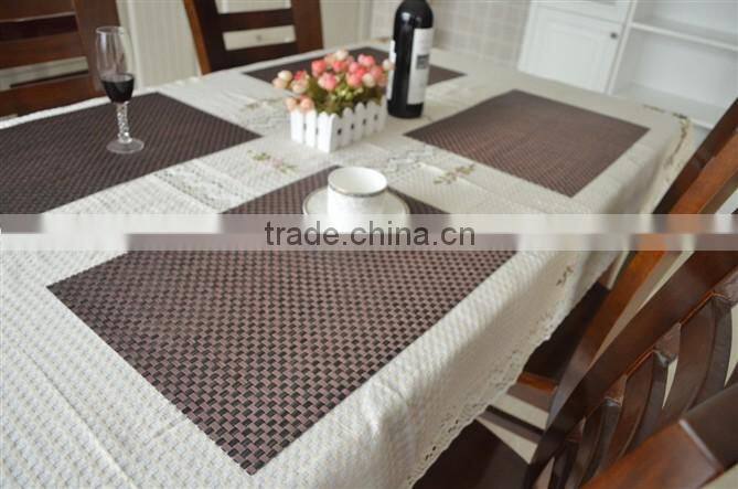 pvc coffee pot mat/woven pvc placemats for restaurants/pvc woven mesh placemats