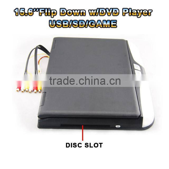 15.6 Inch TFT LCD Roof Mount Monitor With DVD Player Built-in IR For Wireless Headphone