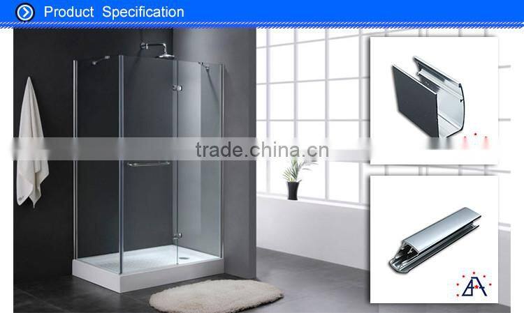 ISO9001 standard high quality aluminum profile for glass shower door