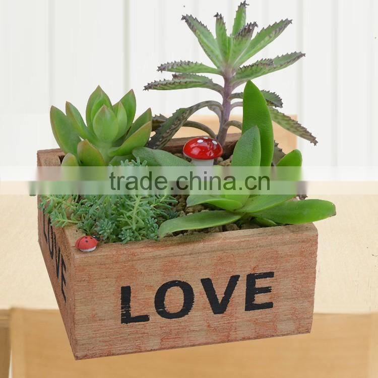 Natural design wood garden flower pot
