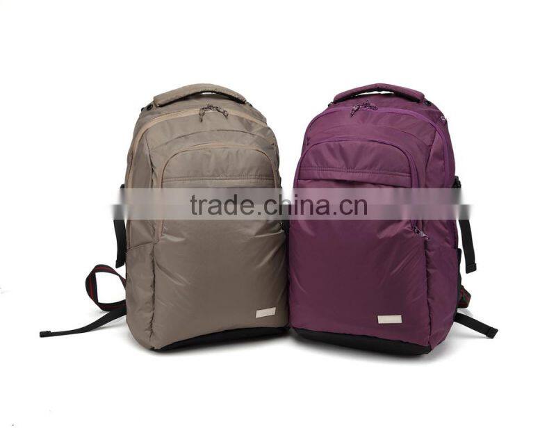 2015 New Product and Design Wholesale Purple safety and theftproof backpack for women