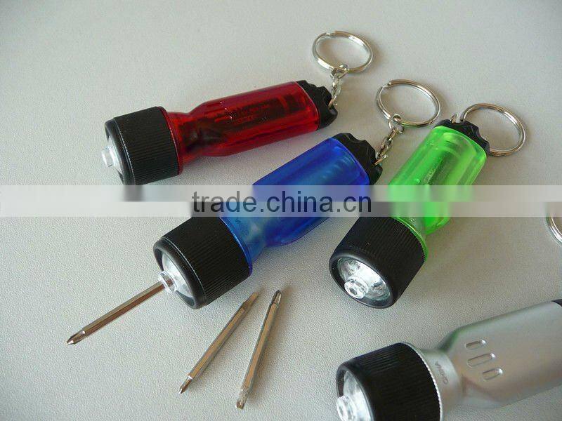 Promotion plastic mini flashlight tool keychain