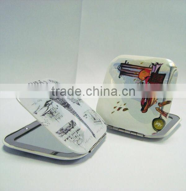 Fashionable Square Cosmetic mirror/Make-up Mirror/Compact Mirror Metal Pocket Mirror Aluminum Purse Mirror