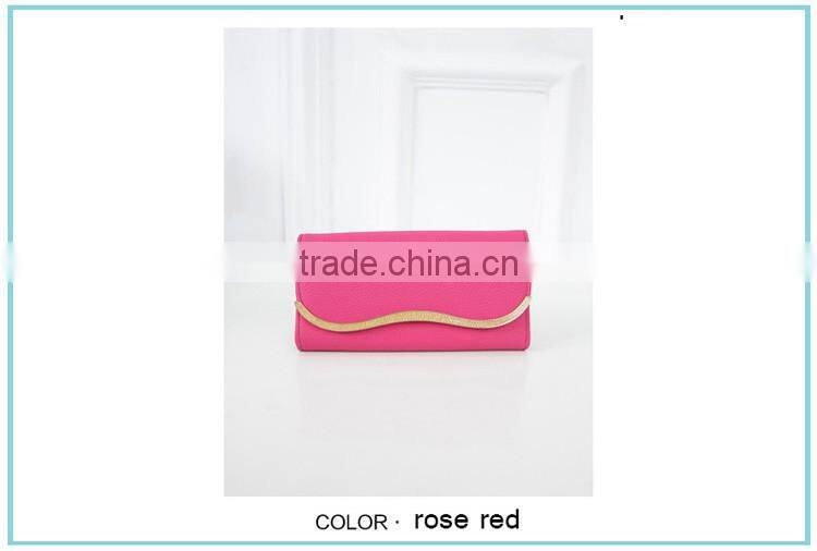 factory wholesale candy color women wallet leather purse