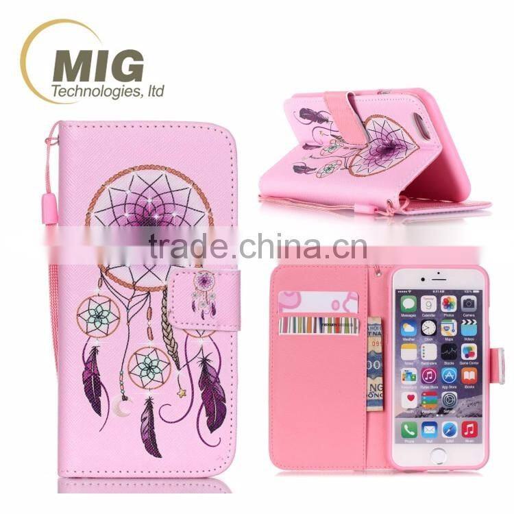 For iphone 4 / 4s / 5 / 5s / 6s / 6s plus soft silicone case inside colored drawing The wallet leather phone case