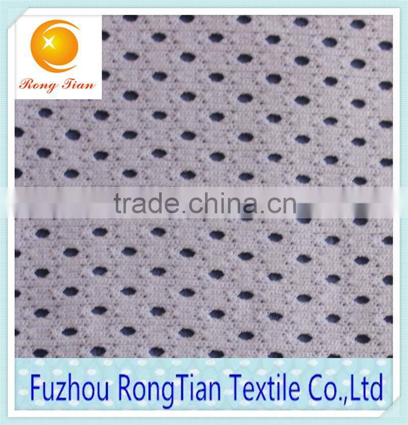 Good price low elastic yarn warp polyester knitted hole mesh fabric for clothing