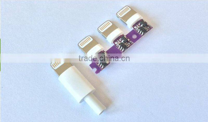 wholesale iphone connector,gold-plated iphone 5s/6 male USB connector with PCB