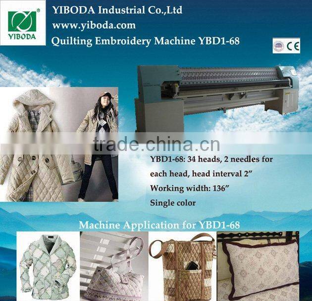 high quality YBD168 rolling type computerized quilting embroidery machine