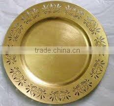 Designer border gold charger plate
