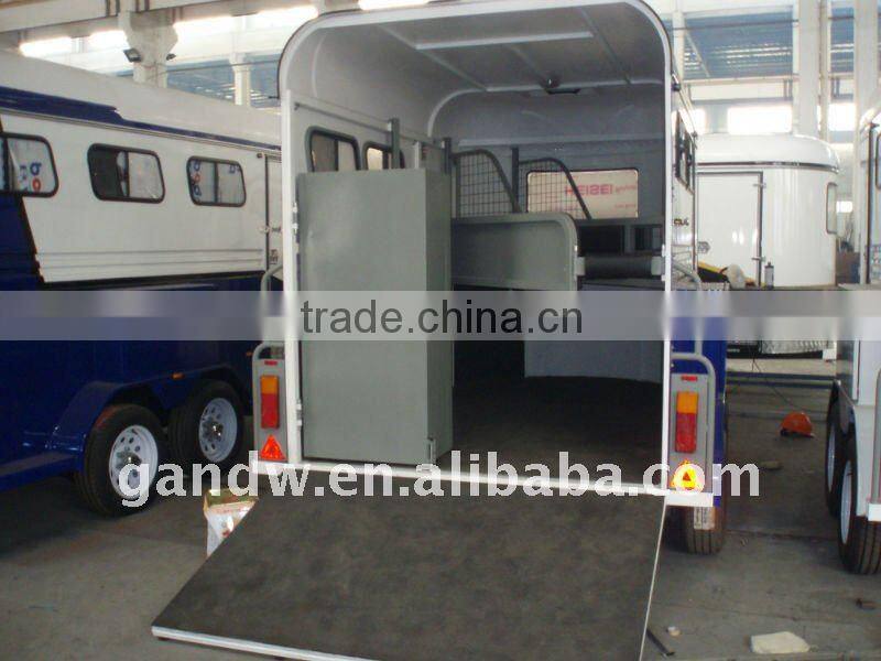 Hot sale Slant load 2horse float 2 horse box trailer