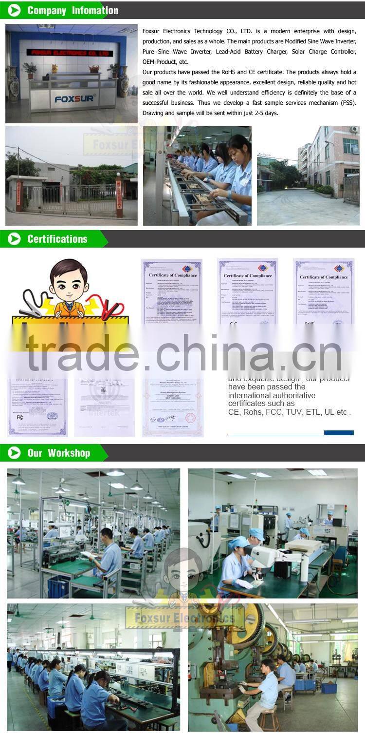 Hot selling Foxsur 1500W industrial 24V dc to 110V AC off grid Best quality Solar panel Pure Sine Wave Inverter with controller