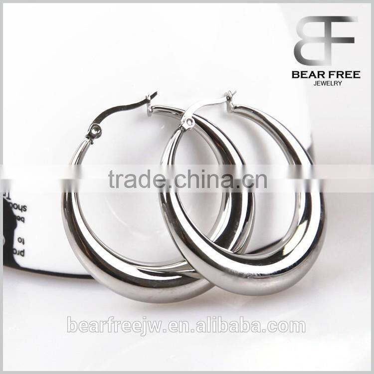 Factory Direct Price High Polished Stainless Steel Hoops Womens Mens Huggie Earrings