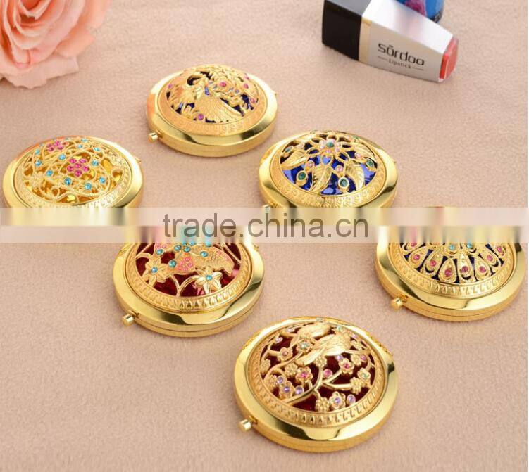 Luxury Round Logo Round Logo Personalized Pocket Metal Mirror