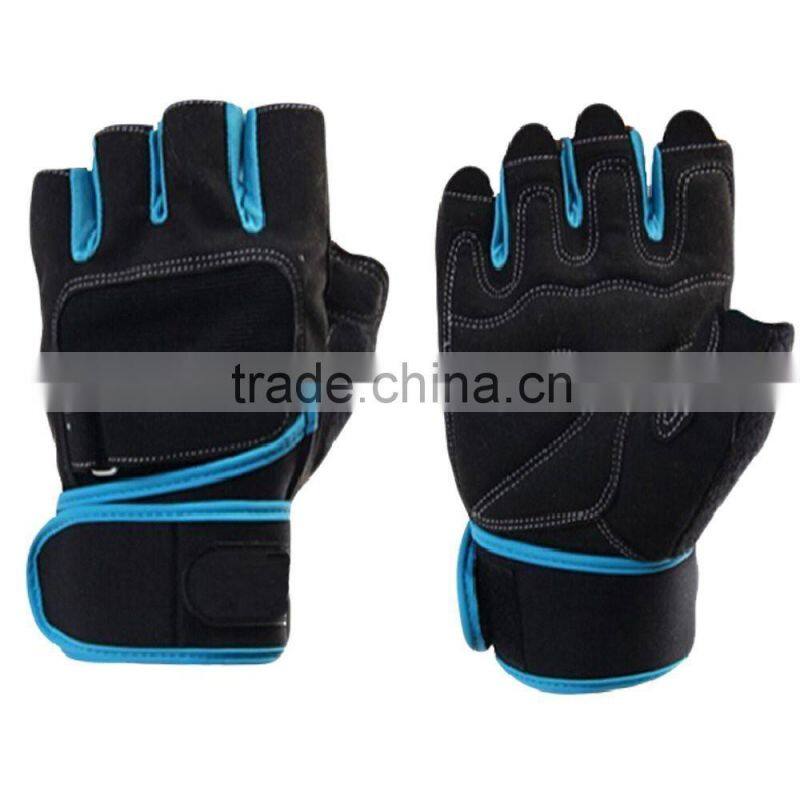 Leather Weight Lifting Padded Cotton Mesh Crochet Gloves/New Leather Weight Lifting Gym Gloves Crochet Mesh Cycling Gloves
