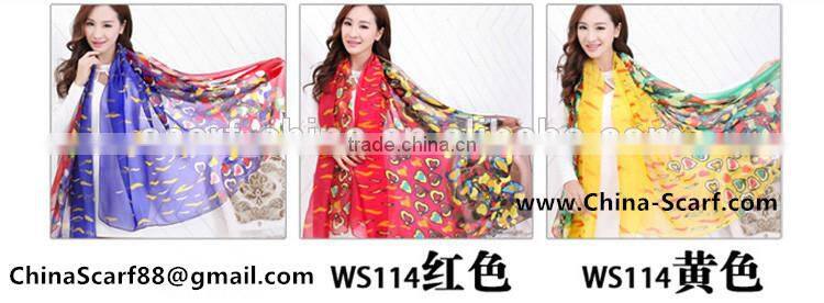 Beach patterned silk scarf wholesale