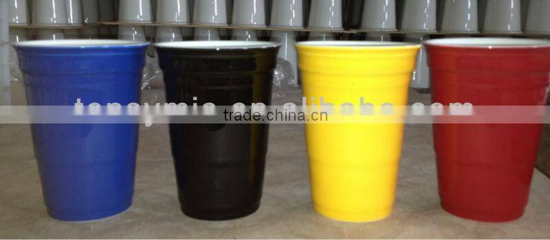 14OZ porcelain coffee single/double wall mug with silicon lid sublimation mug