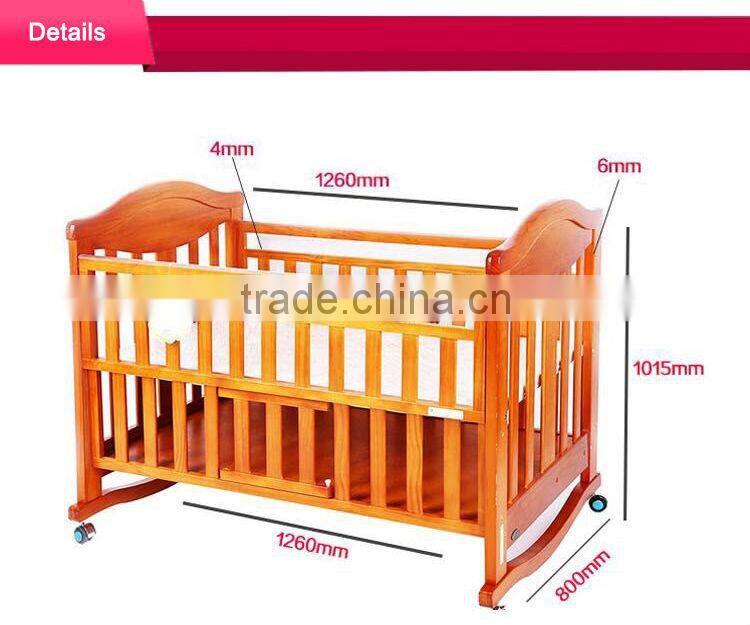 2015 best quality top seller Wooden baby cribs