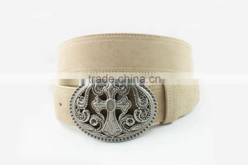 New Arrival Unisex Geniune Leather Belt With Fashion Designed Plague Buckle Waist Belt