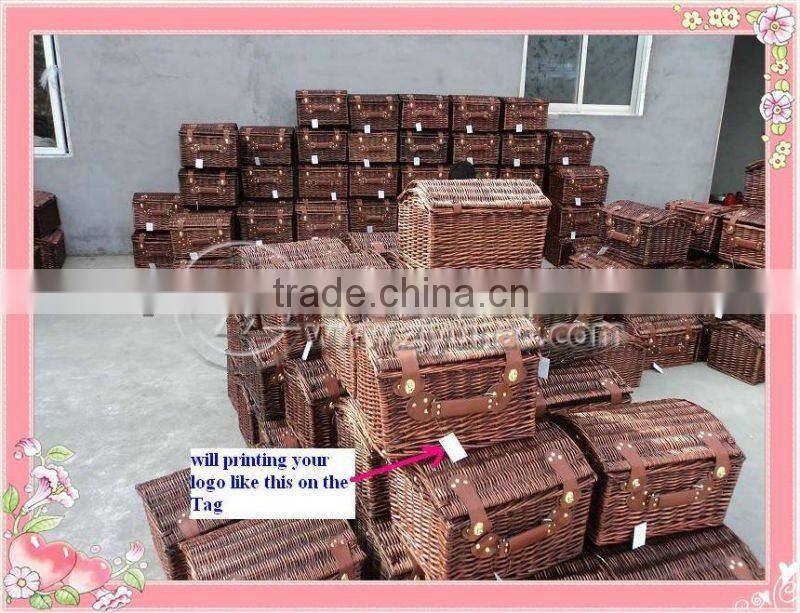 Hot Sale and Natural Wicker Picnic Baskets for 2 person