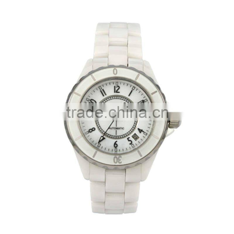 2013 high-end sapphire crystal white ceramic watch