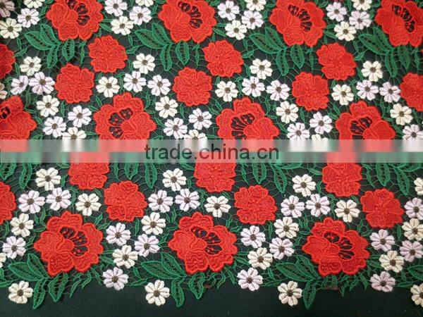 Multicolor High quality wedding water soluble lace fabric guipure lace fabric from Guangzhou china