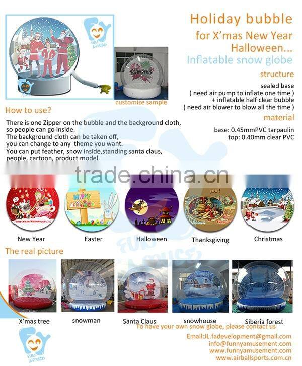 5m Chrismas Decoration Inflatable Snow Globe for Take Photos