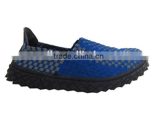 2016 fashion lady woven elastic sport shoe knit upper