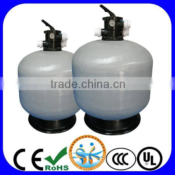 Top-mount swimming pool water well sand filter with multiport valve