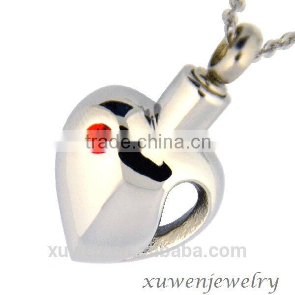 casting single stone 316l stainless steel keepsake jewelry cremation ashes pendant