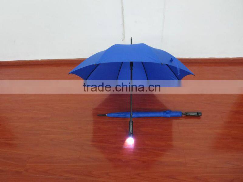 high quality golf umbrella, straight umbrella with torch/light
