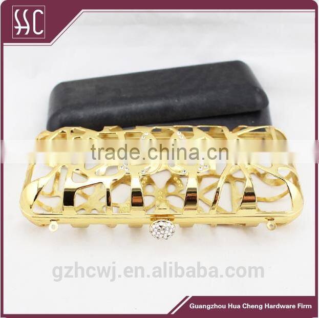 20.4*8.9cm Guangzhou supply shell evening clutch, box purse clutch,hardware clutch bags