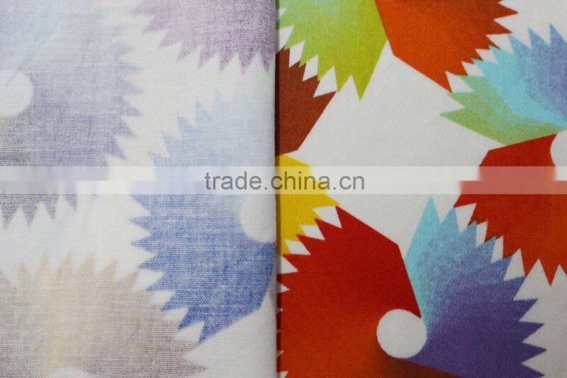 spandex cotton satin geometric printed cotton fabric