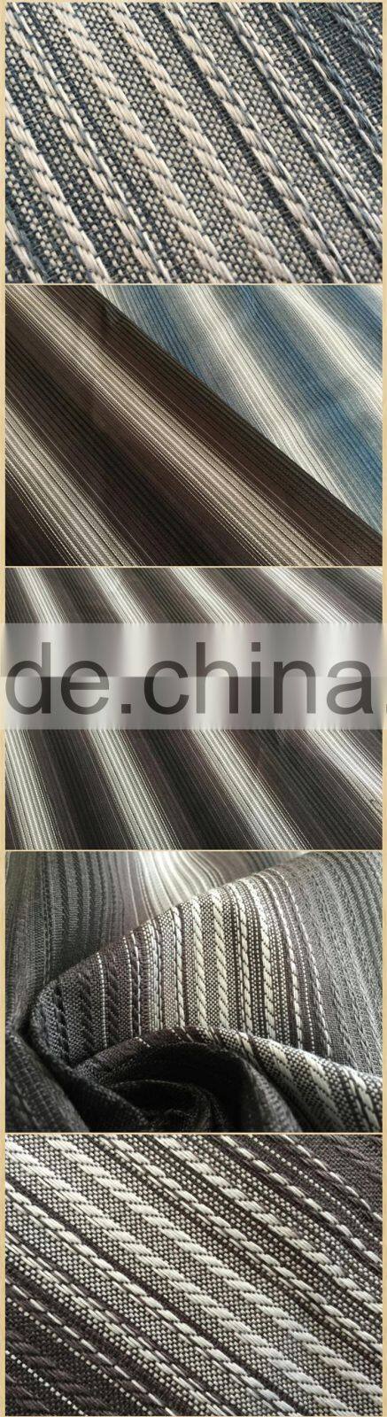 wholesale cotton chenille fabric chenille's black and white stripe fabric 99% blackout for curtain cushion