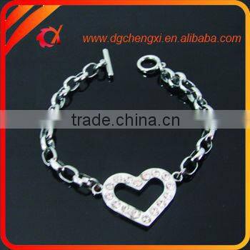 Link Bracelet with Fashion Moon & Heart Shaped Charms