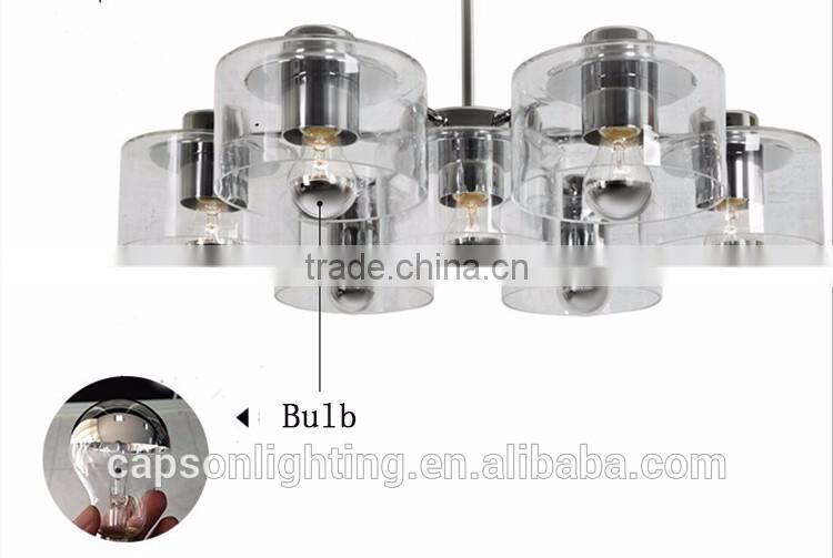 modern desingn glass shade indoor ceiling lamp with chandelier