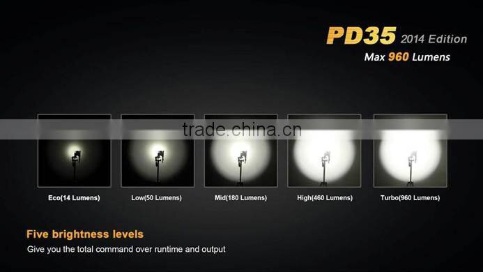 FENIX PD35 2014version 960 Lumens XM-L 2 (U2) LED Aluminum Flashlight with 18650 rechargeable battery