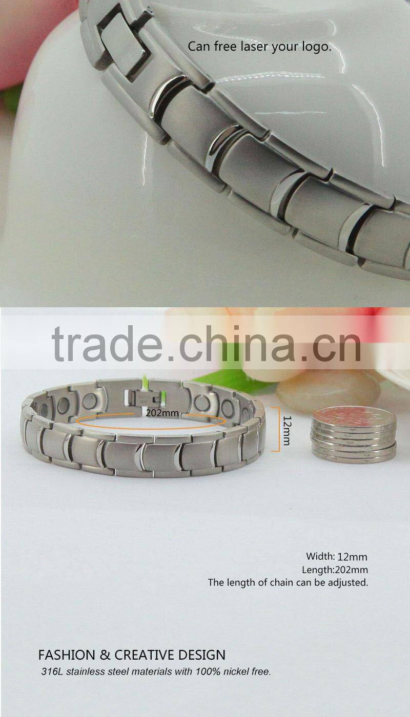 Hotsell men stainless steel jewelry with bio elements
