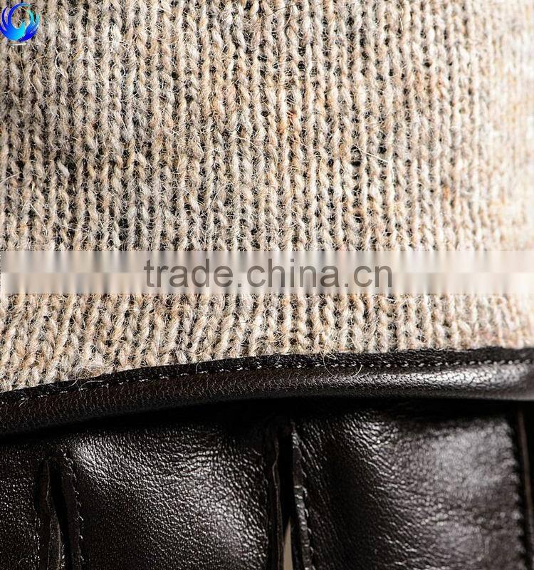 Winter men sheepskin leather gloves with high quality
